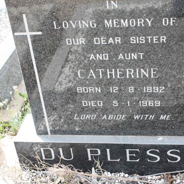 PLESSIS Catherine, du 1892-1969