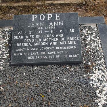 POPE Jean Ann nee STEEL 1937-1986