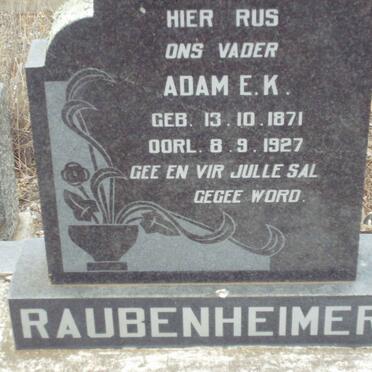 RAUBENHEIMER Adam E.K. 1871-1927
