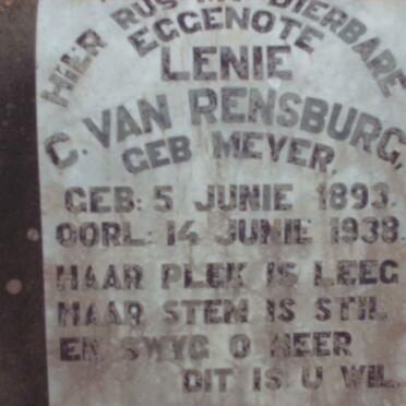RENSBURG Lenie C., van nee MEYER 1893-1938