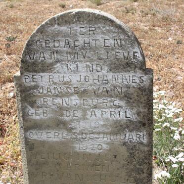 RENSBURG Petrus Johannes, Janse van 1919-1920