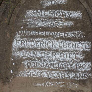 RIET Frederick Ebenezer, van der -1907