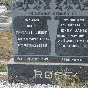 ROSE Henry James 1884-1962 &amp; Margaret Louise 1894-1981