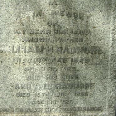 RADMORE William H -1949 &amp; ? Anny L -1955