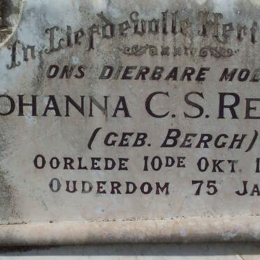 REEDERS Johanna C.S. nee BERGH  -1930