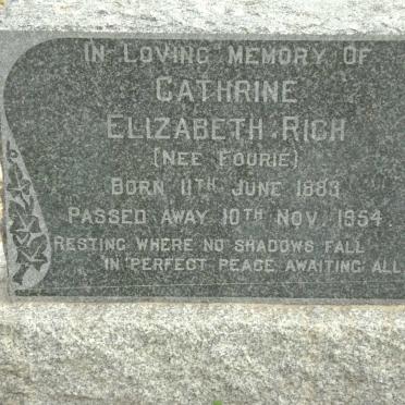 RICH Cathrine Elizabeth nee FOURIE 1883-1954