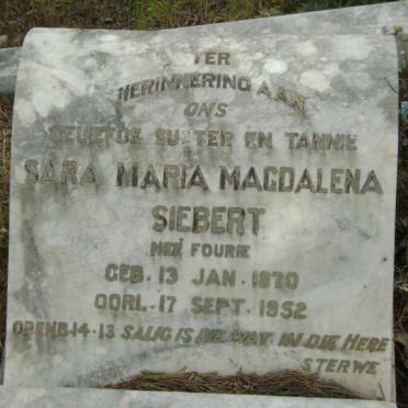 SIEBERT Sara Maria Magdalena nee FOURIE 1870-1952