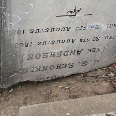 SCHONKEN J.S. nee ANDERSON 1863-1921