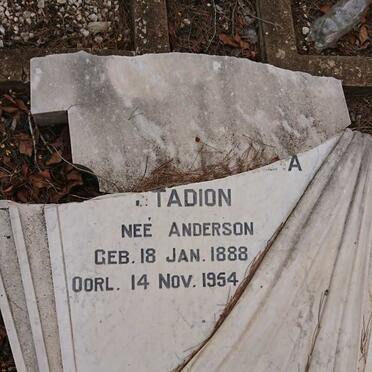 STADION Martha Wilhelmina nee ANDERSON 1888-1954