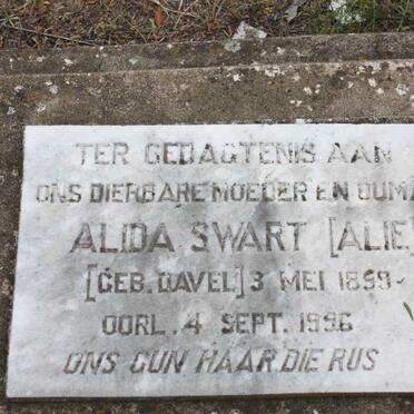 SWART Alida nee DAVEL 1899-1996