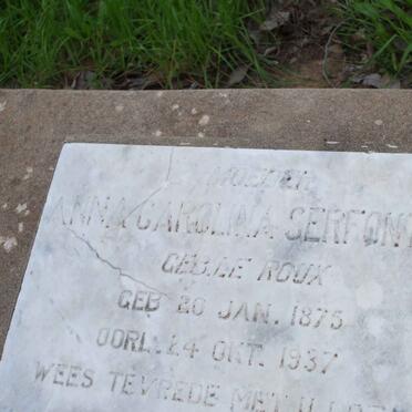 SERFONTEIN Anna Carolina nee LE ROUX 1875-1937