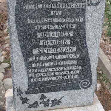 SCHOEMAN Johannes Hendrik 1865-1942