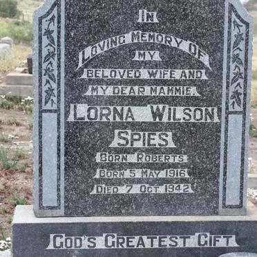 SPIES Lorna Wilson nee ROBERTS 1916-1942