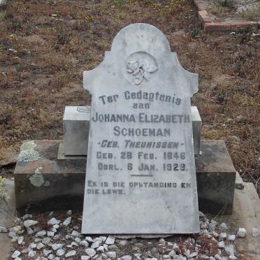 SCHOEMAN Johanna Elizabeth nee THEUNISSEN 1846-1929
