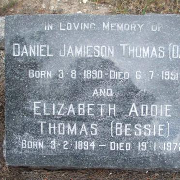 THOMAS Daniel Jamieson 1890-1951 &amp; Elizabeth Addie 1894-1972