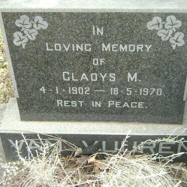 VUUREN Gladys M., van 1902-1970