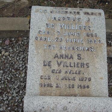 VILLIERS Jacobus J., de 1869-1943 &amp; Anna S. KELLE 1870-1954