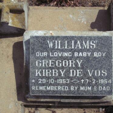 WILLIAMS Gregory Kerby de Vos 1953-1954