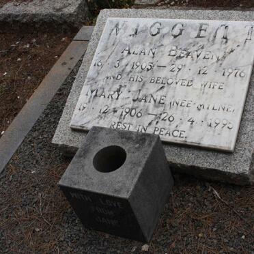 WIGGET Alan Beaven 1905-1976 &amp; Mary Jane MYLNE 1906-1995