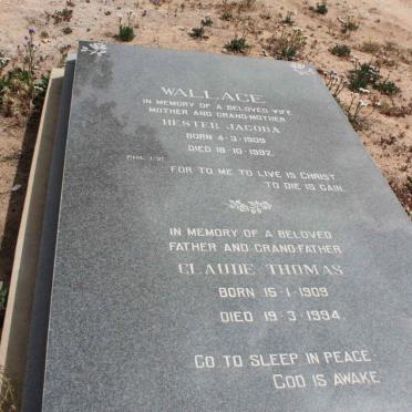 WALLACE Claude Thomas 1909-1994 &amp; Hester Jacoba 1909-1992