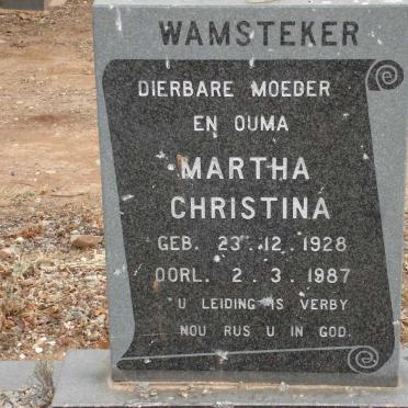 WAMSTEKER Martha Christina 1928-1987