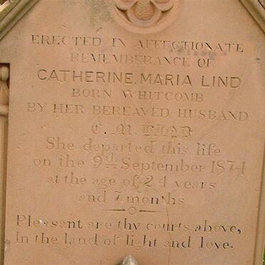 LIND Catherine Maria nee WHITCOMB -1874