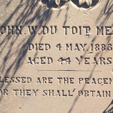 MELVILL John W. Du Toit  -1883 