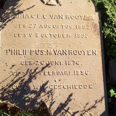 ROOYEN Philippus M., van 1876-1896 :: VAN ROOYEN Maria C.E.C. 1892-1893
