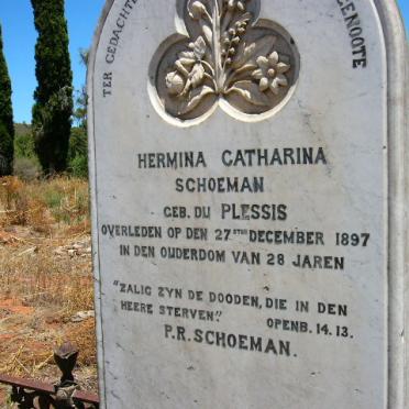 SCHOEMAN Hermina Catharina nee DU PLESSIS -1897
