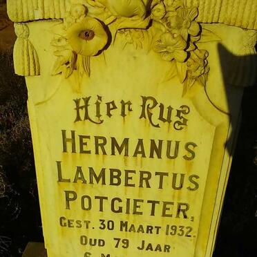 POTGIETER Hermanus Lambertus -1932 &amp; Petronella M. FERREIRA 1876-1932