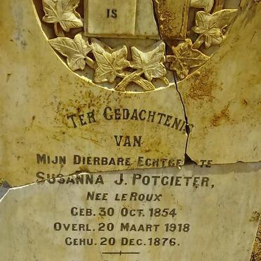 POTGIETER Susanna J. nee LE ROUX 1854-1918