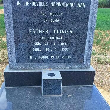 OLIVIER Esther nee BOTHA 1916-1997