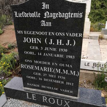 ROUX J.H.J., le 1930-1983 &amp; Rosemarie M.M.M. 1930-2012