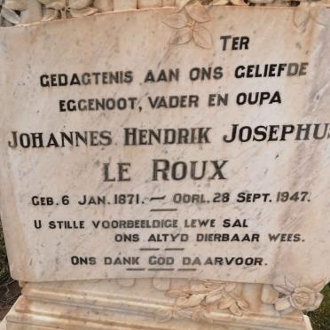 ROUX Johannes Hendrik Josephus, le 1871-1947 &amp; Adriana Catharina SMALBERGER 1877-1971 