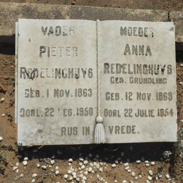 REDELINGHUYS Pieter 1863-1950 &amp; Anna GRUNDLING 1863-1954