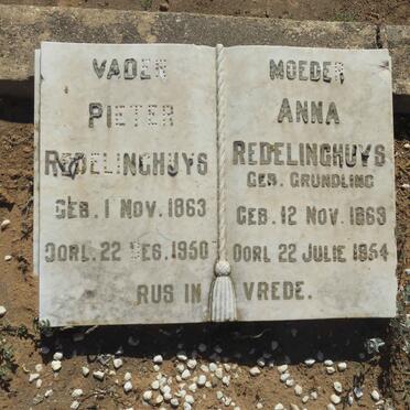 REDELINGHUYS Pieter 1863-1950 &amp; Anna GRUNDLING 1863-1954