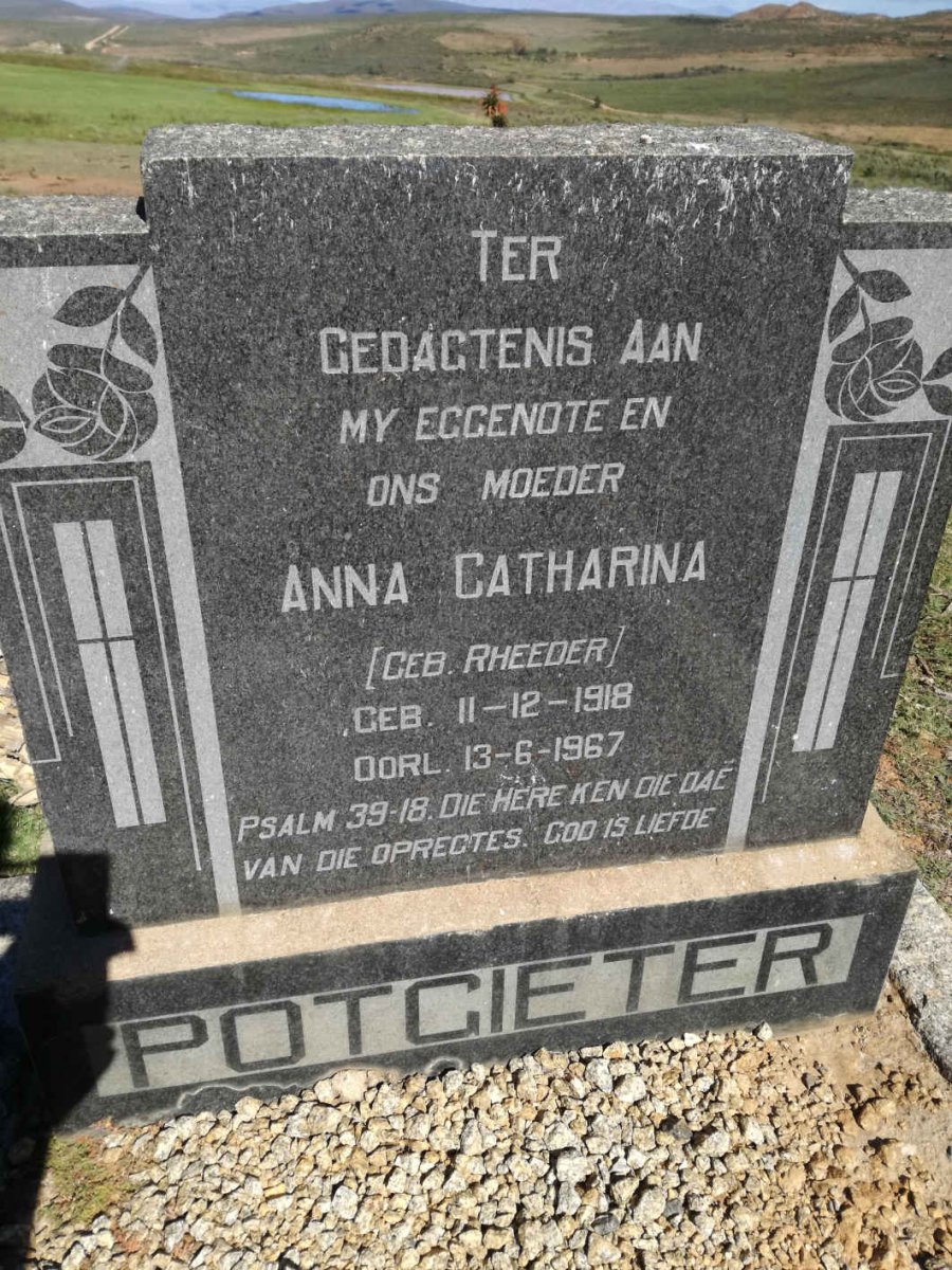 POTGIETER Anna Catharina nee RHEEDER 1918-1967