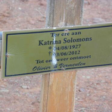 SOLOMONS Katrina 1927-2012