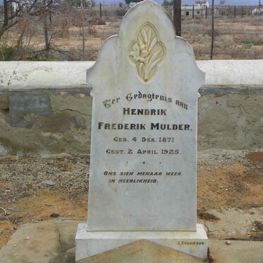 MULDER Hendrik Frederik 1871-1925