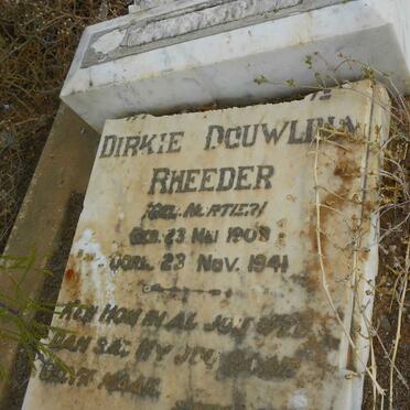 RHEEDER Dirkie Douwlina nee NORTIER 1908-1941