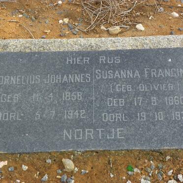 NORTJE Cornelius Johannes 1858-1942 &amp; Susanna Francina OLIVIER 1860-1938