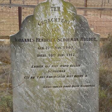 MULDER Johannes Hendrick Schoeman 1907-1912