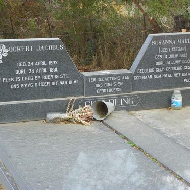 GRUNDLING Ockert Jacobus 1902-1991 &amp; Susanna Maria LATEGAN 1902-1990