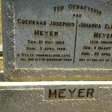 MEYER Coenraad Josephus 1864-1948 &amp; Johanna Elizabeth NORTIER 1868-1958