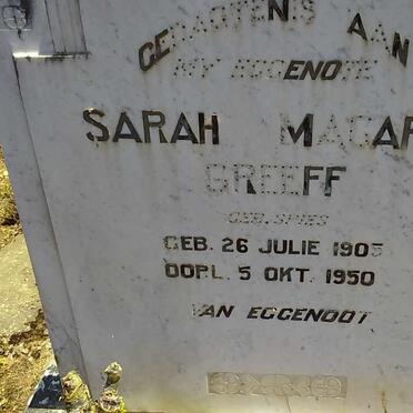 GREEFF Sarah Magaret nee SPIES 1905-1950