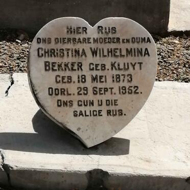 BEKKER Christina Wilhelmina nee KLUYT 1873-1952