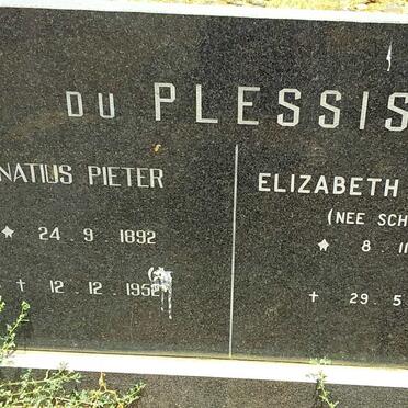 PLESSIS Ignatius Pieter, du 1892-1952 &amp; Elizabeth Johanna SCHOEMAN 1896-1991