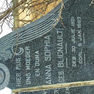 STANDER Anna Sophia nee BLIGNAULT 1921-1983