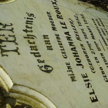 ROUX Elsie Johanna, le nee KELLER 1852-1897