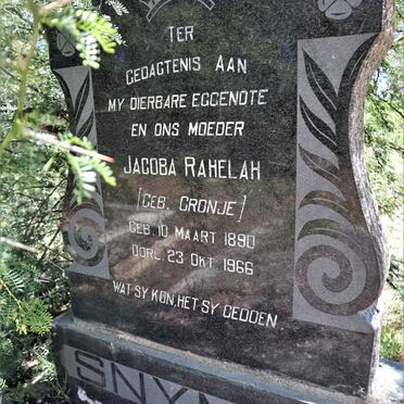 SNYMAN Jacoba Rahelah nee CRONJE 1890-1966